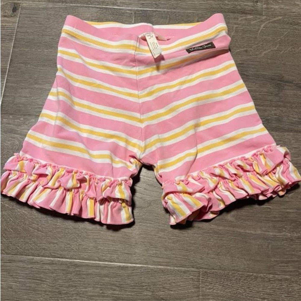 Matilda Jane Pink Striped Ruffle Shorts